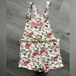 Flowery cute overalls size 6x